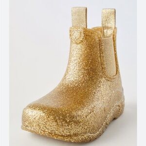 Zara Girl’s Gold Glitter Rain boots